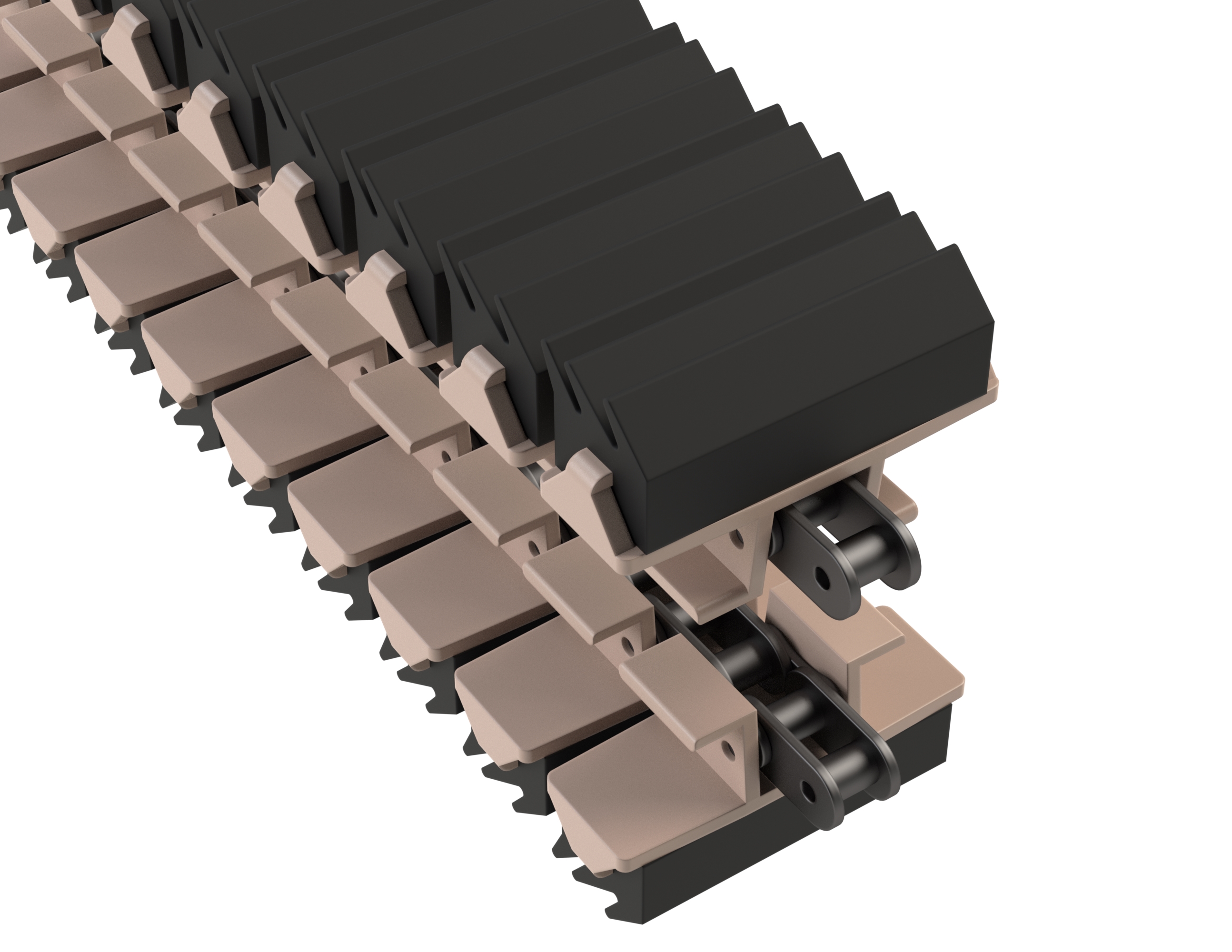 Rexnord 1873TAB SideGrip™ Side-flexing, Material: Tan Low Friction, Width: 3.75in, Pitch: 1.5in
