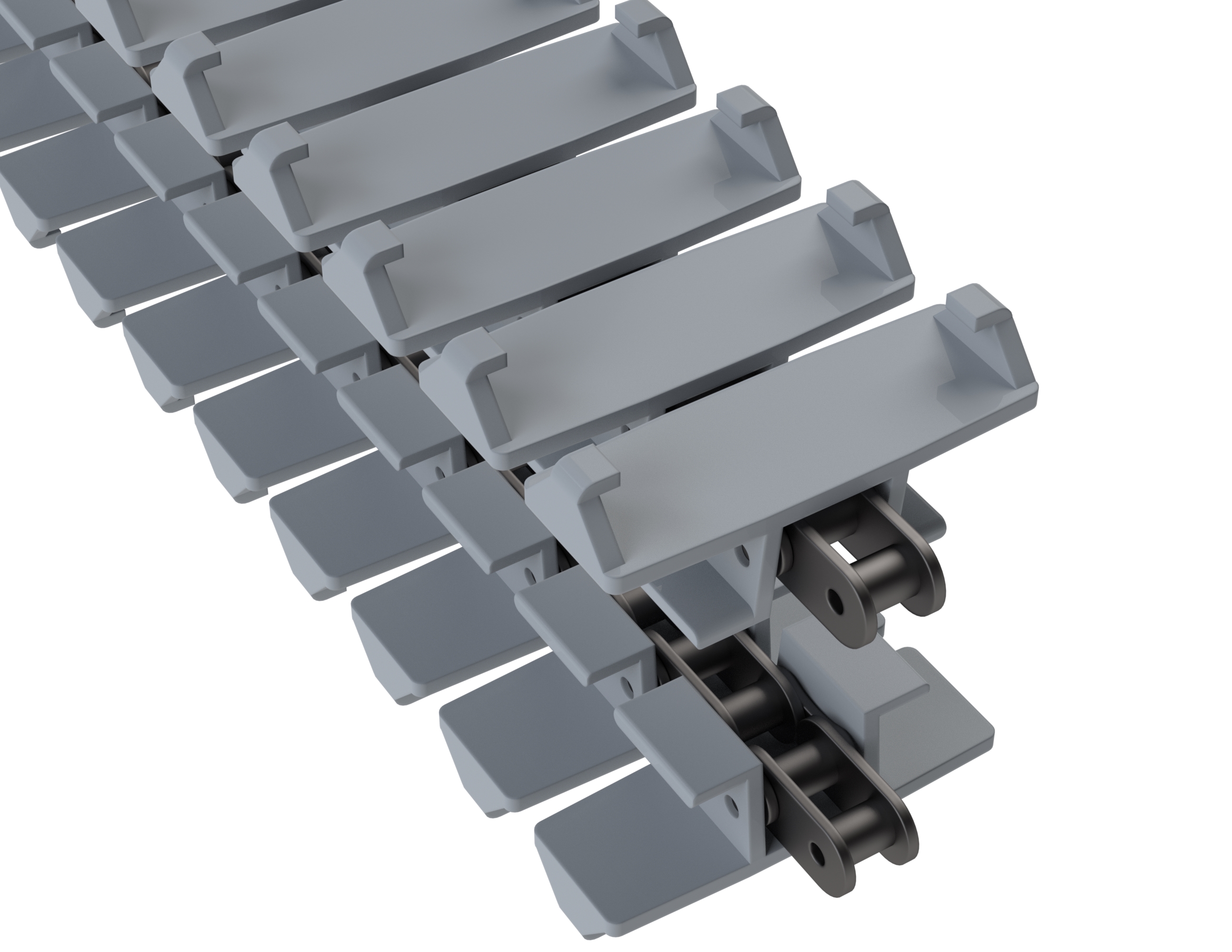 Rexnord 1873TAB SideGrip™ Side-flexing, Material: Silver Platinum Series™ X, Width: 3.75in, Pitch: 1.5in