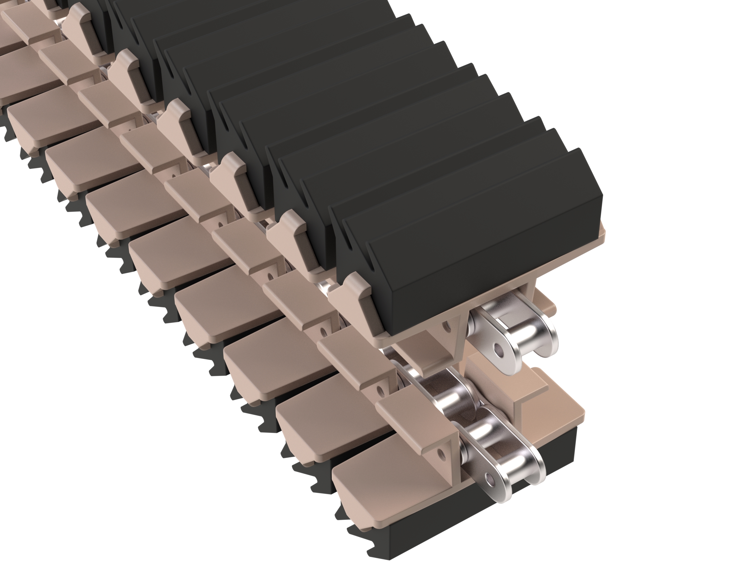 Rexnord 1873TAB SideGrip™ Side-flexing, Material: Tan Low Friction, Width: 3.75in, Pitch: 1.5in