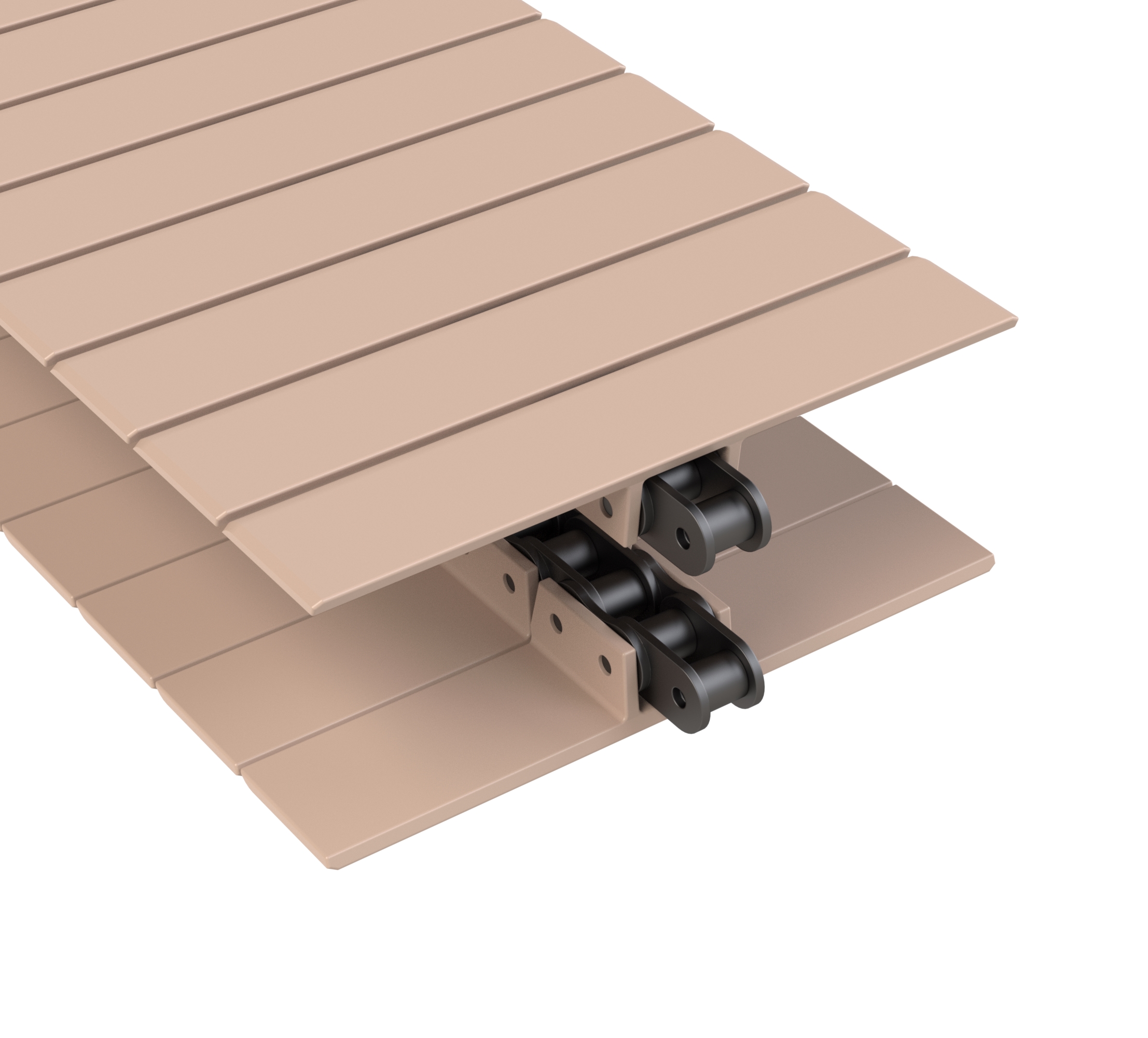 Rexnord 963 Straight Running Solid Top, Material: Tan Low Friction, Width: 7.5in, Pitch: 1.5in
