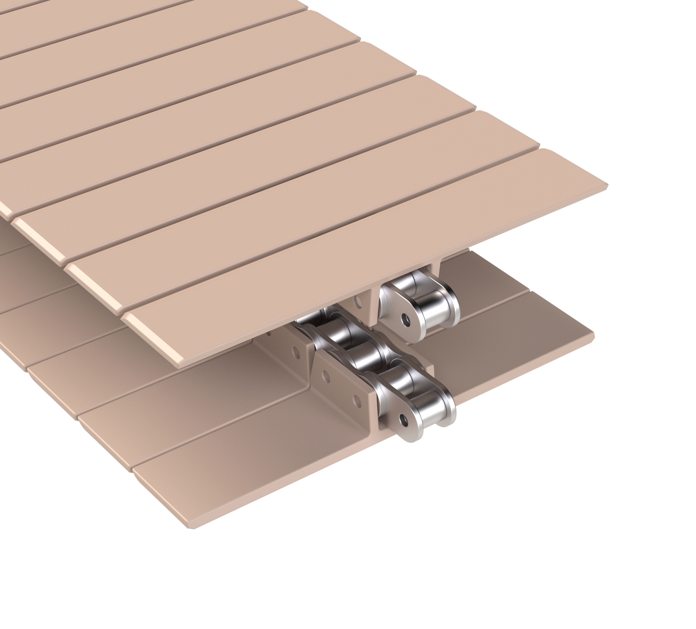 Rexnord 963 Straight Running Solid Top, Material: Tan Low Friction, Width: 7.5in, Pitch: 1.5in