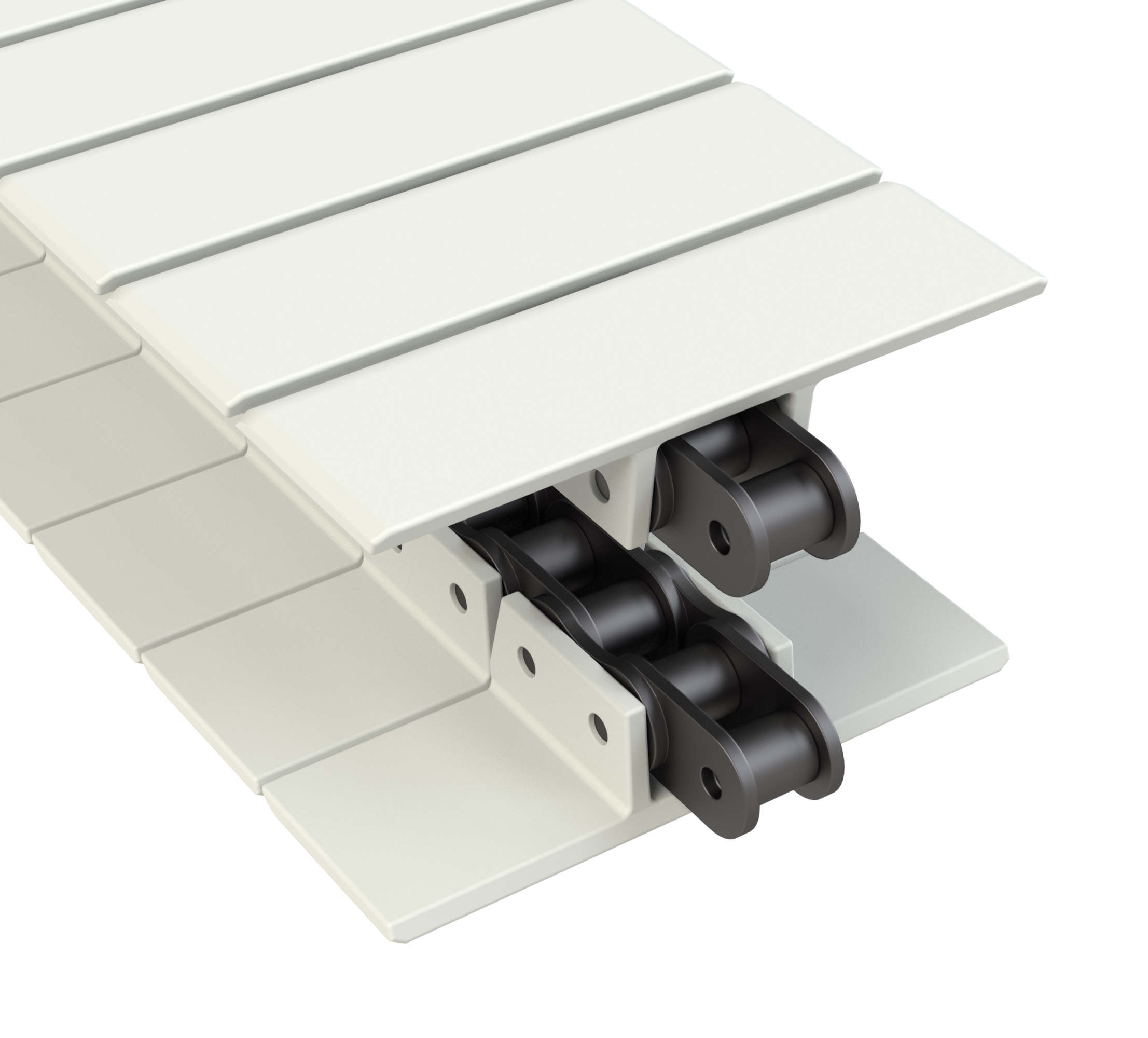 Rexnord 963 Straight Running Solid Top, Material: Chemical Resistant (White), Width: 4.5in, Pitch: 1.5in