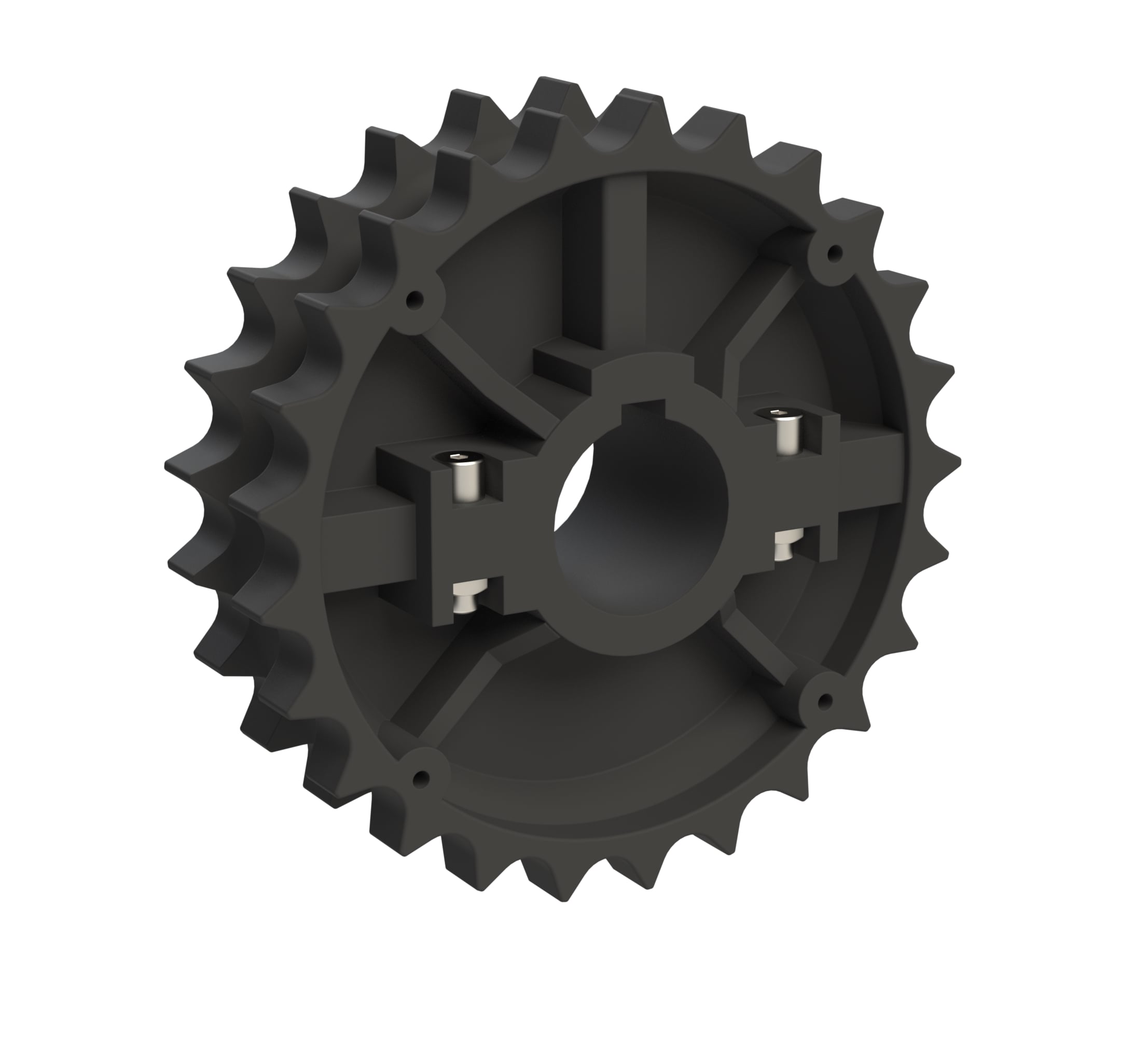 Rexnord 820 Series Split Molded Nylon Sprocket and a 25 Teeth with 1-1/2in Round Shaft-Ready Bore with Keyway & Setscrew