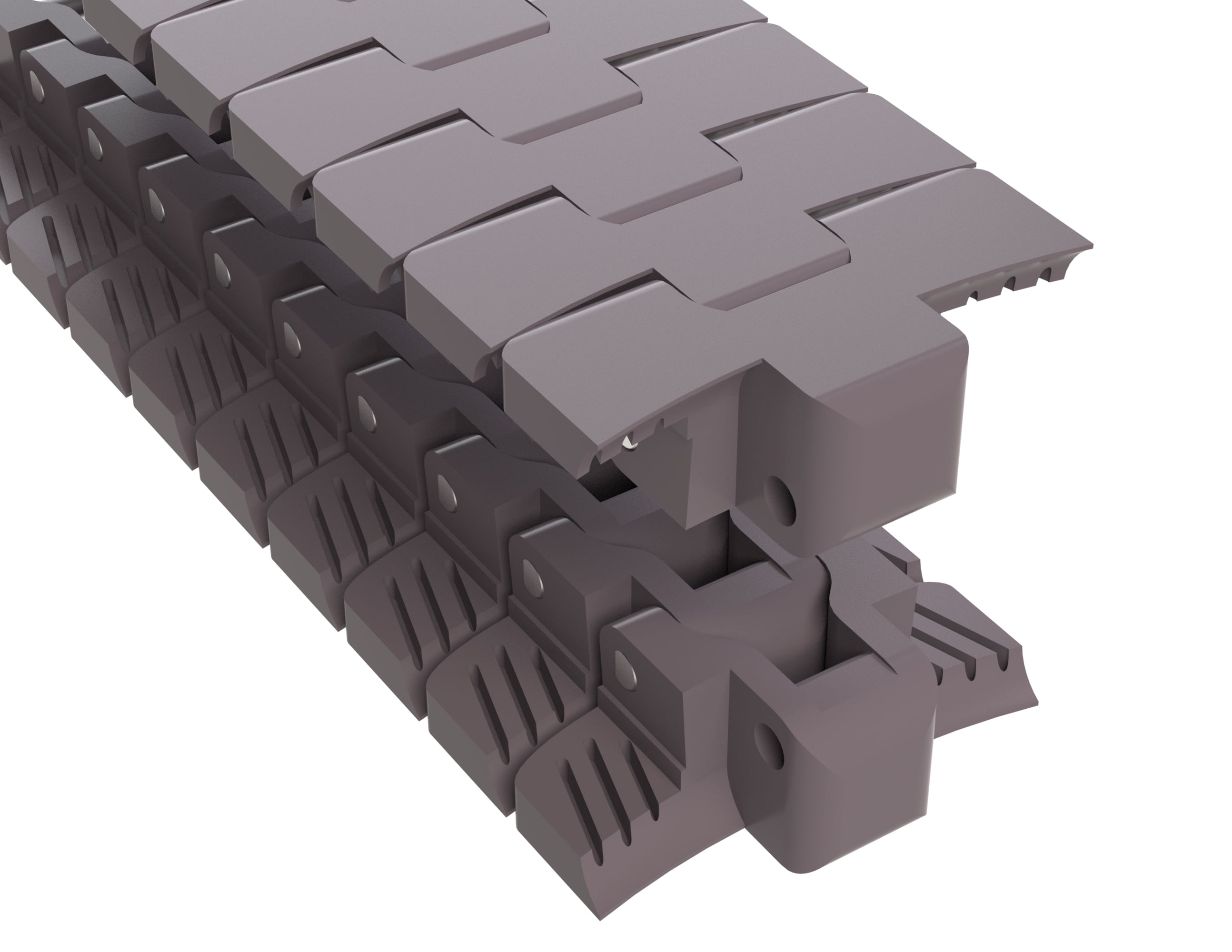 Rexnord 1050 FTLPC Side-flexing Solid Top, Material: Brown High Performance, Width: 84mm, Pitch: 1in