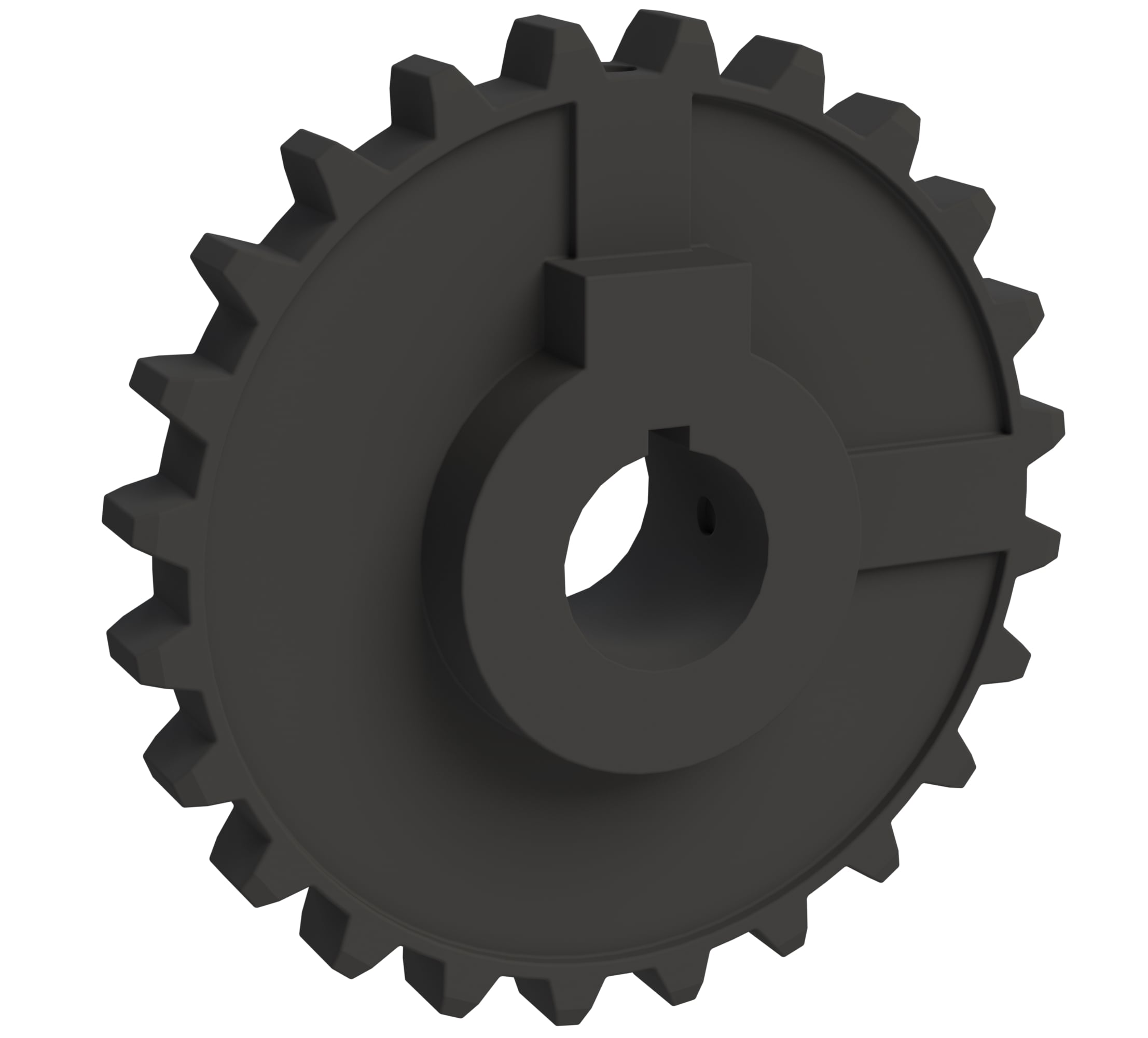 Rexnord 5700 Series Solid One Piece Molded Acetal Sprocket with 24 Teeth and a 1-1/4in Round Shaft-Ready Bore with Keyway & 2 Setscrews